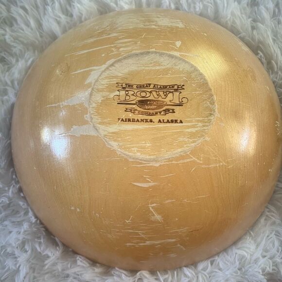 Great Alaskan Bowl Co. Hand Made Large Wood Bowl set of 5 Fairbanks Alaska - Picture 6 of 13